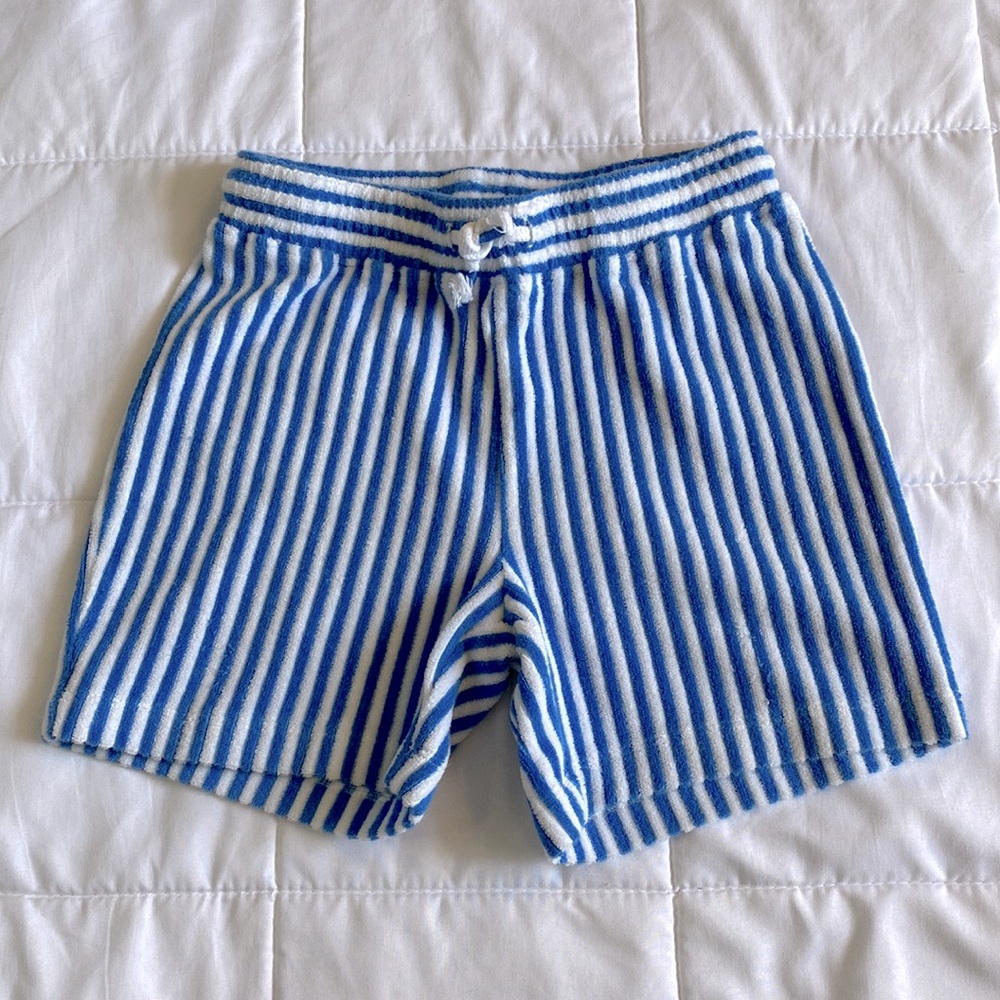 H&M Kids Toddler 5T Terry Cloth Shorts Blue Pull On Elastic Waist Drawstring